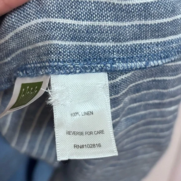 Garnet hill 100% linen ruffle detail dress - Picture 4 of 7